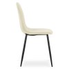 Stylová béžová sametová židle COMO s černými kovovými nohami