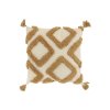 Dekorační polštářek CRUZ 45x45 cm v béžové barvě s třásněmi