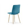 Designová tyrkysová sametová židle LIBRA s opěrkou a moderním vzhledem