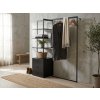 Moderní stojan na oblečení s regálem ARDEO 150x180 cm, černý do interiéru