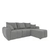 Moderní sedačka do L SEVIO 246x145 cm šedá rozkládací oboustranná s polštářky