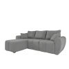 Komfortní rozkládací sedačka do L SEVIO 246x145 cm šedá s polštářky
