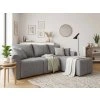 Kompaktní sedací souprava do L SEVIO 246x145 cm šedá s polštářky zdarma