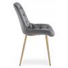 Designová židle BERA šedá sametová pro moderní interiér