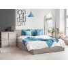 Designová postel SOFIA 140 x 200 cm dub lanýž do světlého interiéru