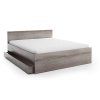 Minimalistická postel ELISA 160 x 200 cm dub lanýž s přírodním dekorem