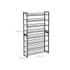 Černý kovový botník LEMIRO s velkou kapacitou pro organizaci bot