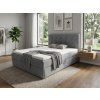 Elegantní čalouněná postel boxspring DIRELIS TRINITY 140x200 cm šedá s čelem