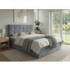 Moderní čalouněná postel boxspring DIRELIS TRINITY 140x200 cm šedá s prošívaným čelem