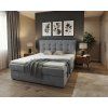 Designová čalouněná postel boxspring DIRELIS TRINITY 180x200 cm šedá do ložnice