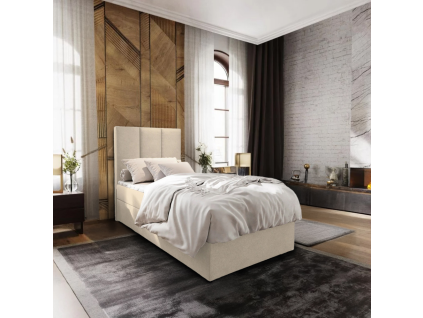 Čalouněná postel boxspring MERALIS 90x200 cm béžová – moderní elegance
