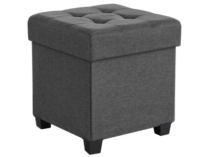 Skládací taburet s úložným prostorem OSCAR 38x38 cm, šedý a praktický