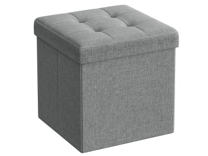 Taburet OTTOMAN 30x30 cm – šedý, skládací s praktickým úložným prostorem do každé domácnosti