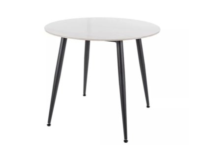 Stylový stůl RION 90 cm kulatý s keramickou deskou a mramorovým dekorem