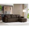 Tmavě hnědá rohová pohovka COSARO, oboustranná s moderním designem
