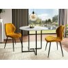 Elegantní stůl ALTO 80 cm kulatý s černými nohami a bílým mramorem