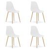 Sada 4 ks bílých židlí OSAKA s opěrkou zad a moderním designem