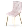 Stylová sametová židle LIBRA světle růžová do jídelny