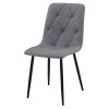 Pohodlná šedá židle LIBRA do jídelny s černými nohami