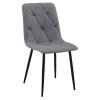 Moderní šedá jídelní židle LIBRA s černými kovovými nohami