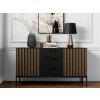 Designová komoda MEORATI 150x40 cm v černé a dub artisan kombinaci