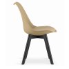 Stylová jídelní židle BALI MARK – kombinace béžového sedáku a černých noh pro nadčasový design.