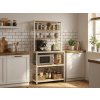 Multifunkční regál do kuchyně LORANO bílý s policemi v dekoru dub