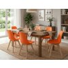 Stylová jídelní židle KITO oranžová s nohami z buku