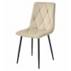 Designová jídelní židle LIBRA světle béžová s kontrastní černou podnoží