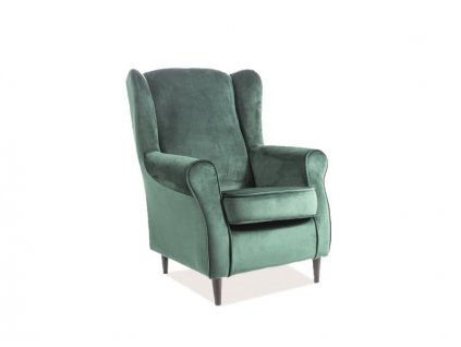 17154 zelene relaxacni kreslo baron velvet