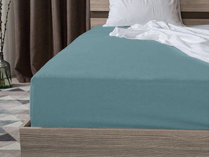 Jersey prostěradlo EXCLUSIVE tyrkysové 180x200 cm s napínací gumou