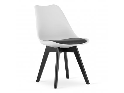 Fehér-fekete BALI MARK szék fekete lábakkal