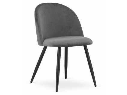 Stylová šedá sametová židle BELLO – elegance a pohodlí v jednom