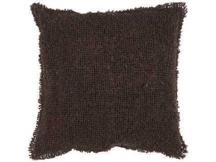 Dekorační hrubě tkaný povlak na polštář TOLOUSE 50x50 cm hnědý
