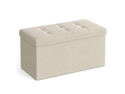 Skládací úložná lavice béžová – elegantní lavice s úložným prostorem, ideální do předsíně nebo obýváku.