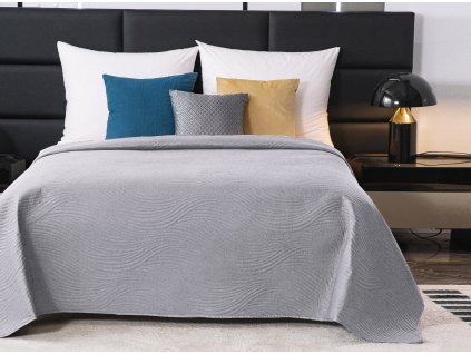 Světle šedý přehoz CADIZO 200x220 cm s elegantním vzorem