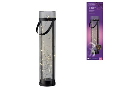 Moderní solární lampa LANTERN GREY šedá s elegantním designem