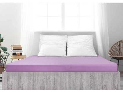 Fialové jersey prostěradlo z mako bavlny LUXORA 180 x 200 cm pro pohodlný spánek