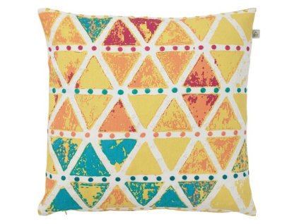 Barevný povlak na polštář KARKIN YELLOW 45x45 cm s geometrickým vzorem
