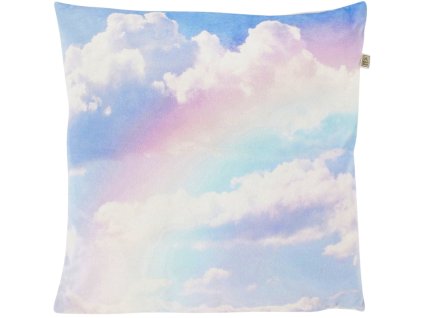 Nebesky modrý povlak na polštář RAINBOW 45x45 cm s obláčky