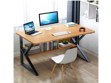 Moderní pracovní stůl SHAPE 80x40 cm v dekoru dub s úložným prostorem