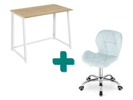 Set do pracovny ZARIMO bílý a AVOLA světle modré – svěží kombinace pro každodenní práci.