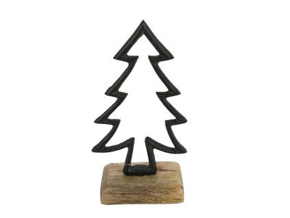 Vánoční dekorace CHRISTMAS TREE 17 cm černá z mangového dřeva
