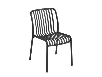 Moderní plastová židle TREGO antracitová pro interiér i exteriér