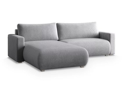 Elegantní rozkládací světle šedá rohová pohovka TAFIRA – styl a pohodlí v jednom