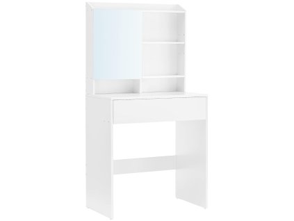 Elegantní toaletní stolek LUNAVI bílý 70x40 cm se zrcadlem a úložným prostorem