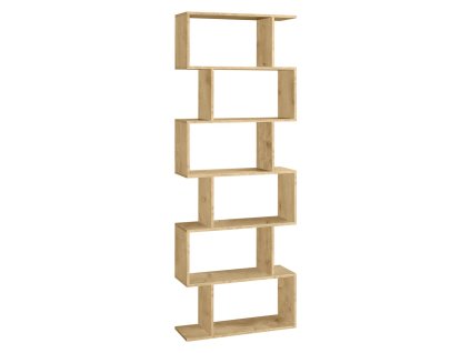 Knihovna TAYLOR ARTISAN 70x190 cm s 6 policemi v dekoru dub