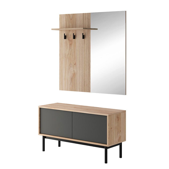 Előszobafal, tölgy jaskson hickory / grafit, BERGEN BGD104