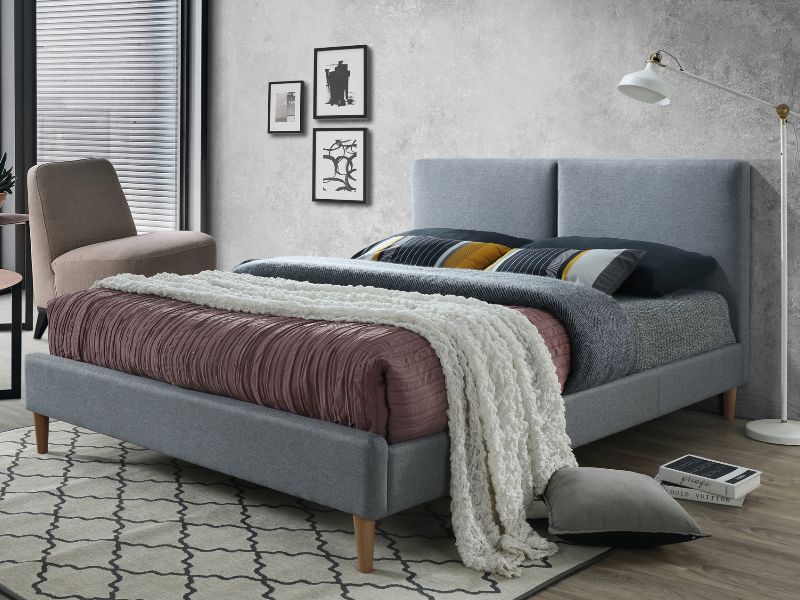 Kétszemélyes ágy, szürke/tölgy, acoma 160x200