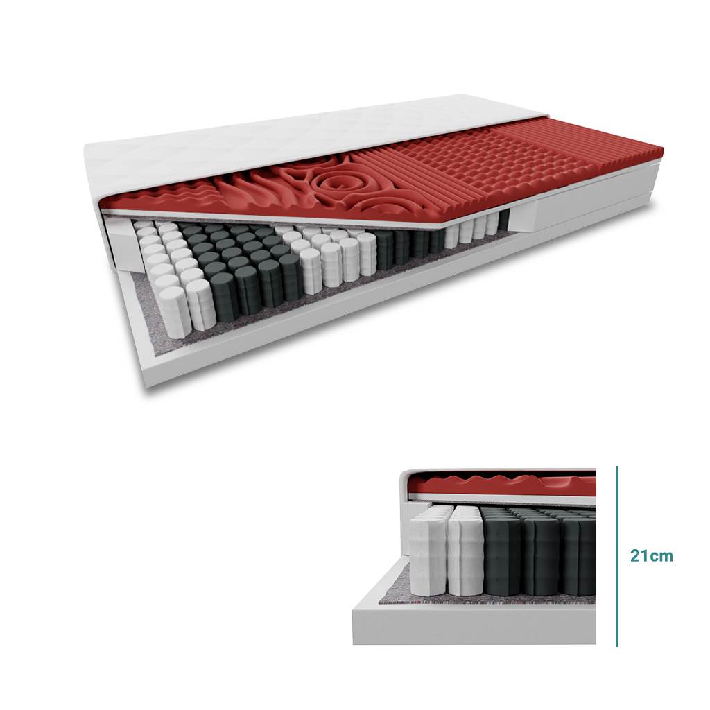 Táskarugós matrac MEMORY LUX 21cm 180 x 200 cm Matracvédő: Matracvédő nélkül akciós termékkép 1
